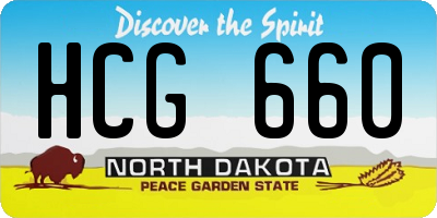 ND license plate HCG660