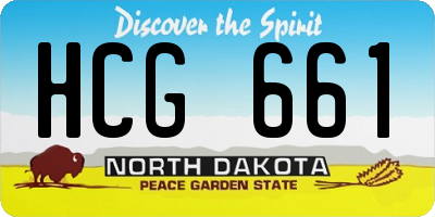 ND license plate HCG661