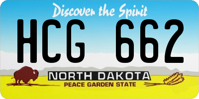 ND license plate HCG662