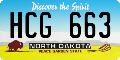 ND license plate HCG663