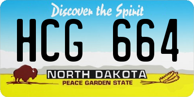 ND license plate HCG664