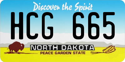 ND license plate HCG665