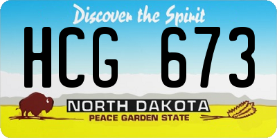 ND license plate HCG673