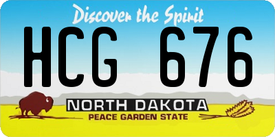 ND license plate HCG676