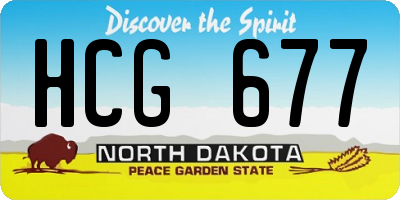 ND license plate HCG677