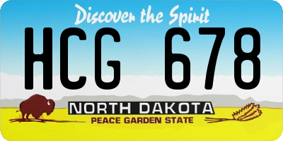 ND license plate HCG678