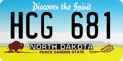 ND license plate HCG681