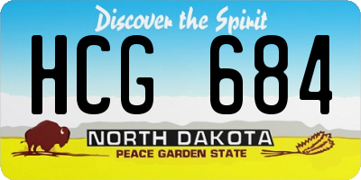 ND license plate HCG684