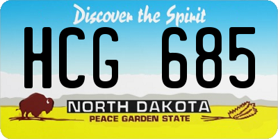 ND license plate HCG685