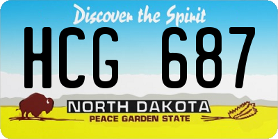 ND license plate HCG687