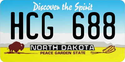 ND license plate HCG688