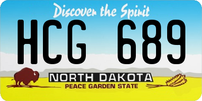 ND license plate HCG689