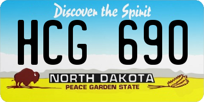 ND license plate HCG690