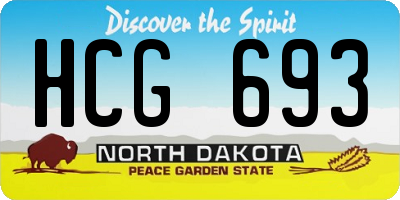 ND license plate HCG693