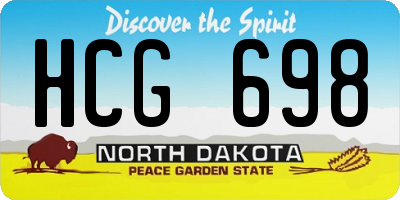 ND license plate HCG698