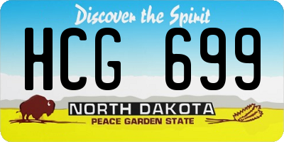 ND license plate HCG699