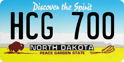 ND license plate HCG700