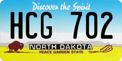 ND license plate HCG702