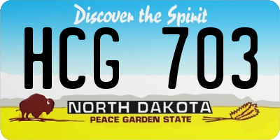 ND license plate HCG703