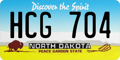 ND license plate HCG704