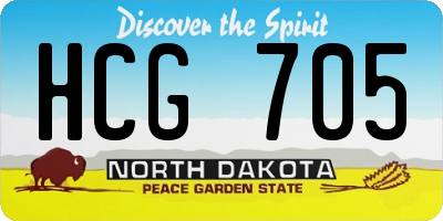 ND license plate HCG705