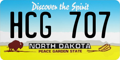 ND license plate HCG707