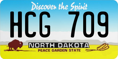 ND license plate HCG709