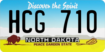 ND license plate HCG710