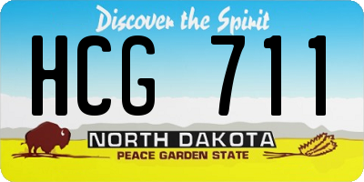 ND license plate HCG711