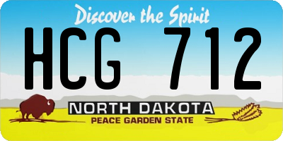 ND license plate HCG712