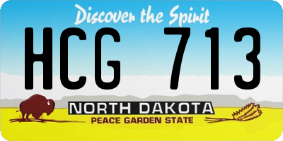 ND license plate HCG713