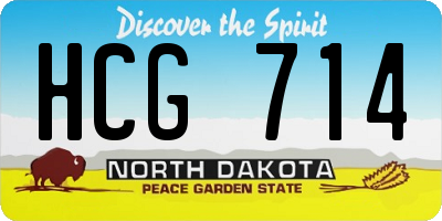 ND license plate HCG714