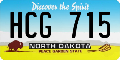 ND license plate HCG715