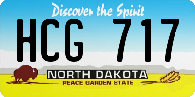 ND license plate HCG717