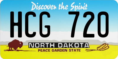 ND license plate HCG720