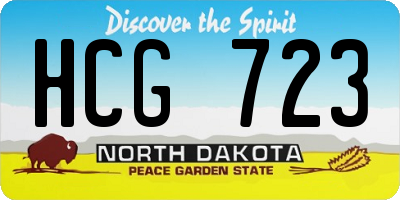 ND license plate HCG723