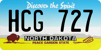 ND license plate HCG727