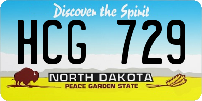 ND license plate HCG729