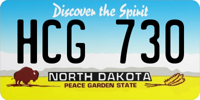 ND license plate HCG730