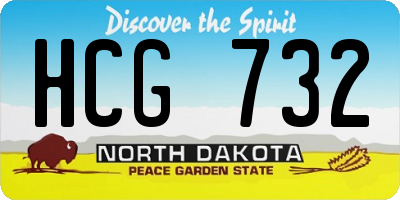 ND license plate HCG732