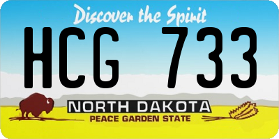 ND license plate HCG733