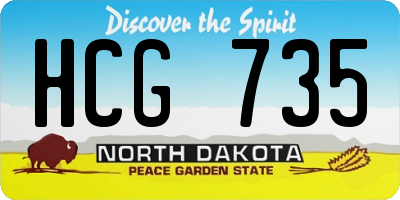 ND license plate HCG735