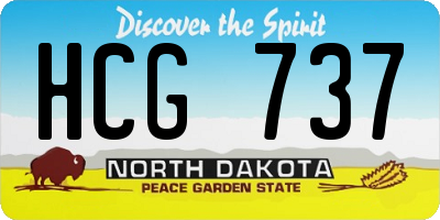 ND license plate HCG737