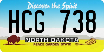 ND license plate HCG738