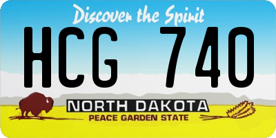 ND license plate HCG740