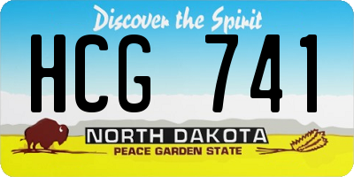 ND license plate HCG741