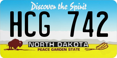 ND license plate HCG742