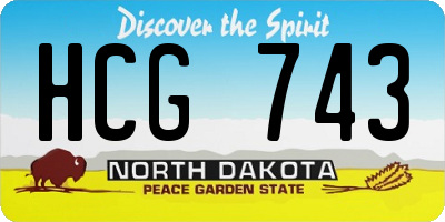 ND license plate HCG743