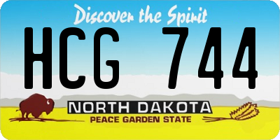 ND license plate HCG744