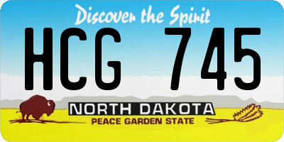 ND license plate HCG745